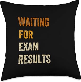 Waiting For Exam Results Retro Vintage Grunge Text Throw Pillow