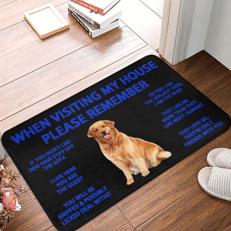 Paillasson Golden Retriever pour entrée et cuisine - Tapis de sol décoratif