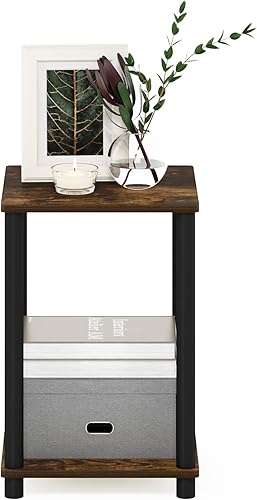 Miniatura 27 de Furinno Turn-N-Tube Haydn Mesa auxiliar, 1 unidad, roble francés gris/negro Roble Francés/Negro,Blanco,Cereza oscuro/ Negro,Ámbar Pino/Negro,cereza