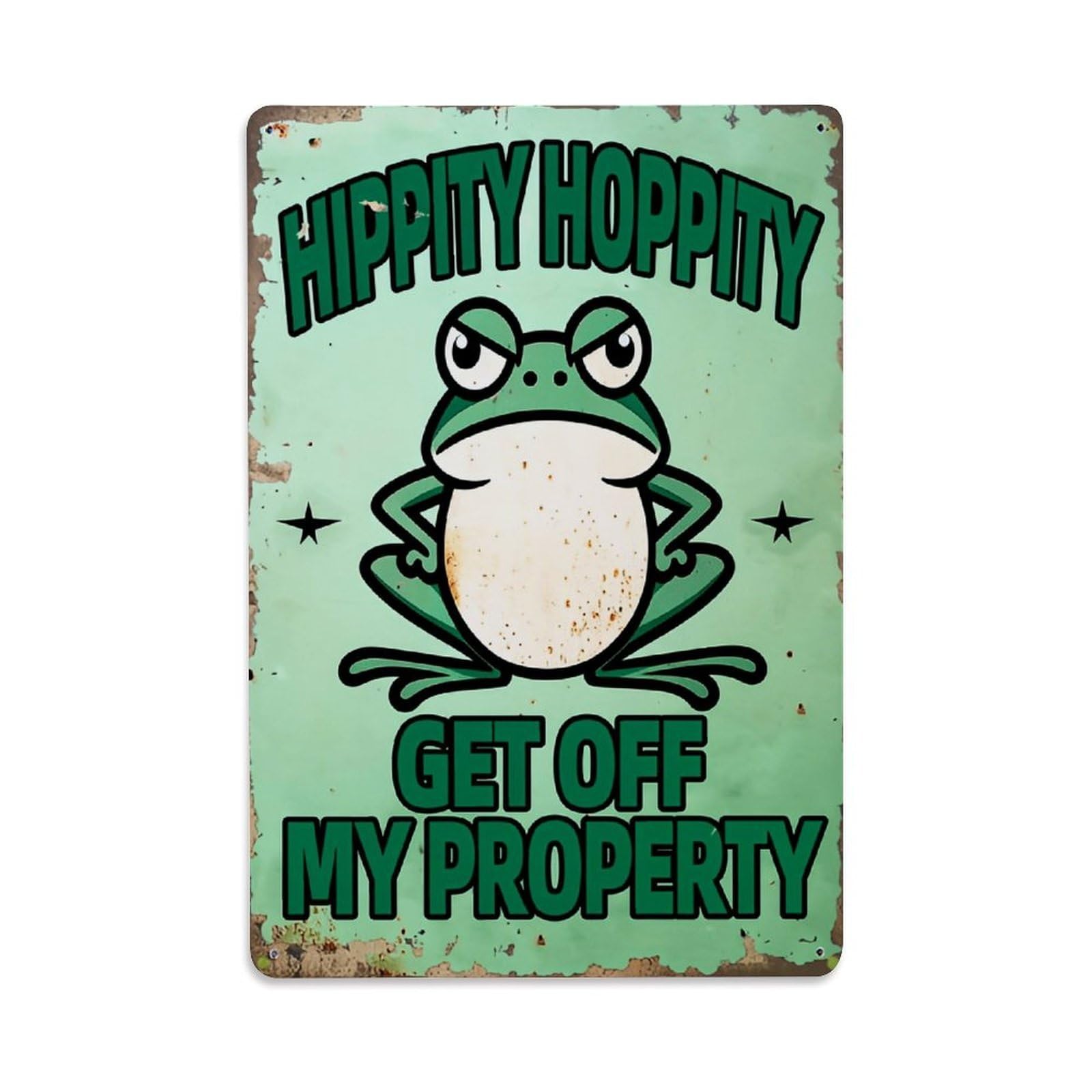 Jdfenggu Vintage Frog Sign With Text And Stars Retro Metal Tin Sign, Decor Art Poster For Bar, Home, Man Cave, Kitchen, Laundry Room Gift 8X12inch