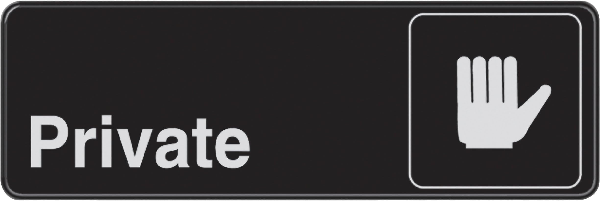 Hillman 841756 Private Visual Impact Self Adhesive Sign, Black and White Plastic, 3x9 Inches 1-Sign