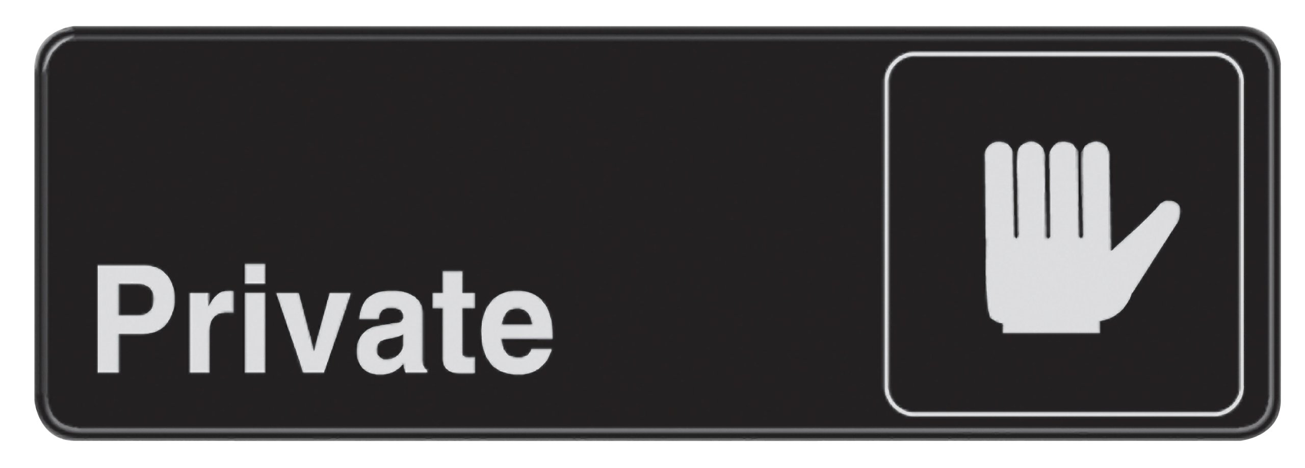 Hillman 841756 Private Visual Impact Self Adhesive Sign, Black and White Plastic, 3x9 Inches 1-Sign