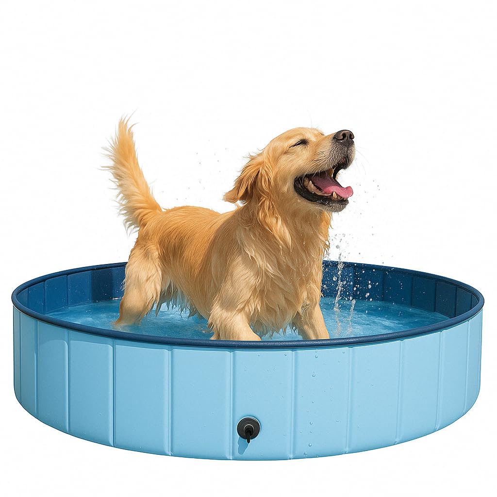Hundepool faltbar – Robustes Planschbecken Pool für Hunde & Katzen, rutschfest mit Ablassventil, tragbar & in verschiedenen Größen erhältlich. (100 x 30 cm)