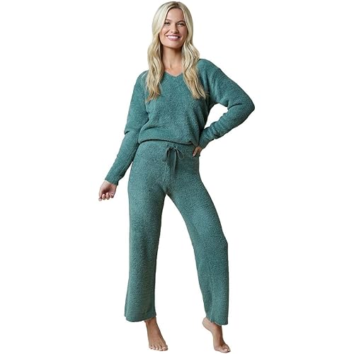 Softies Ultra-Soft Solid Marshmallow V-Neck Lounge Set for Women