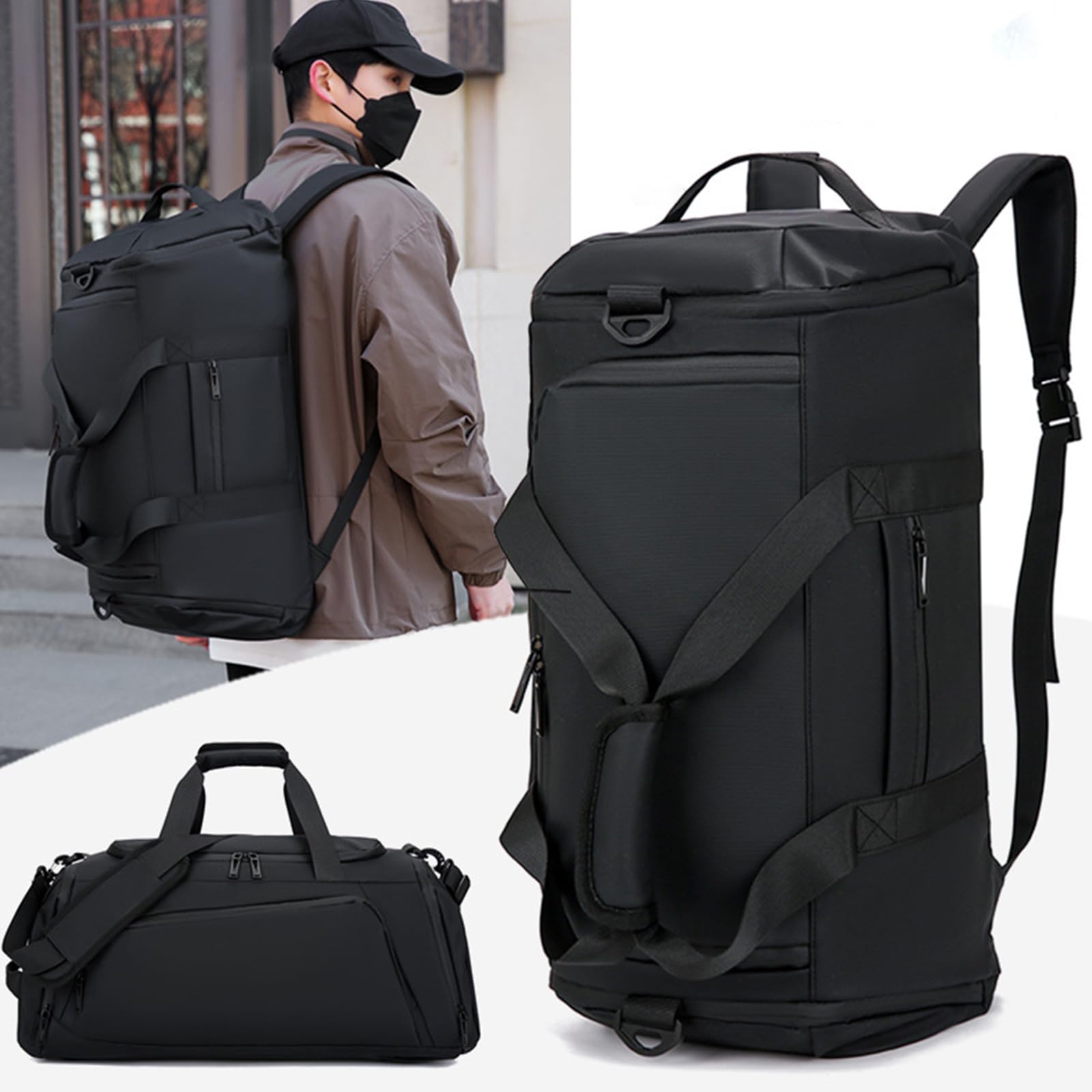 Borsone da viaggio impermeabile con tasca bagnata e scomparto per scarpe, borsone per sport, impermeabile, palestra