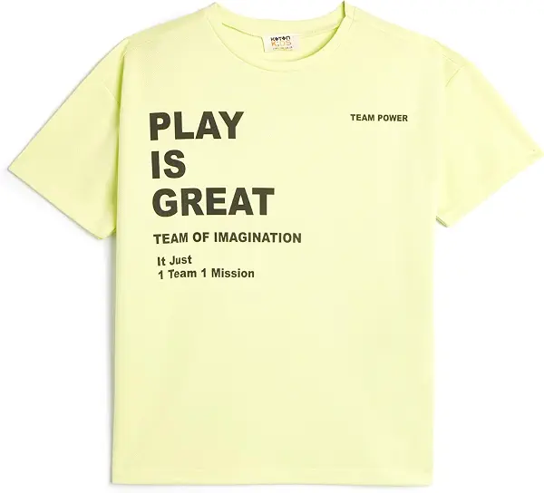 سعر ومواصفات كوتون KOTON Boys Slogan Printed Tshirt (pack of 1) (B0CT8DYXHP) على Amazon EG