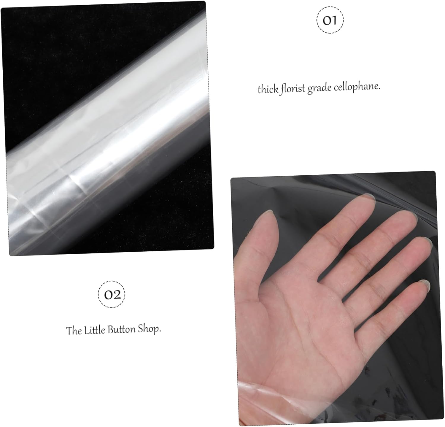 Ipetboom 10m Long Cellophane Wide Thick Florist Quality for Wrapping Flower Arrangements Decorations