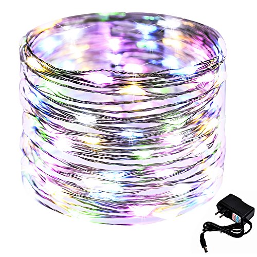 CrazyFire 33ft/10m Starry String Light, 100 LED Copper Wire Star Fairy Light DIY Home Decorative Light with DC Power Adapter for Indoor Christmas Halloween Party Wedding Patio Garden-Multicolor Light