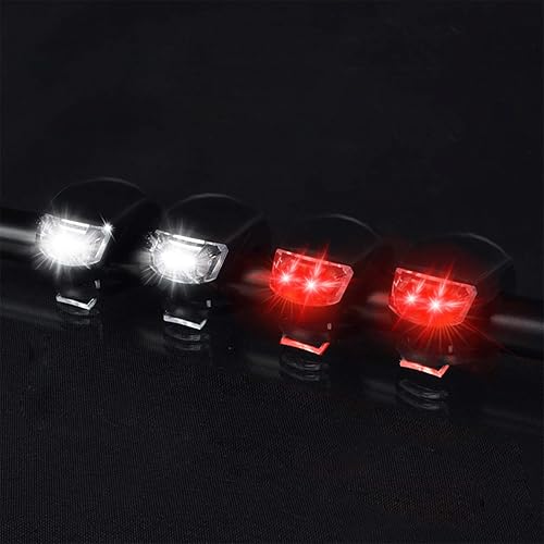 Miniatura 2 de Juego de luces LED de silicona delanteras y traseras para bicicleta, faros delanteros y traseros, impermeables y de seguridad para carretera, luces