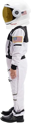 Vista 13 de Spooktacular Creations Disfraz de astronauta con casco, traje espacial para niños pequeños, disfraz de astronauta de Halloween para cosplay Naranja