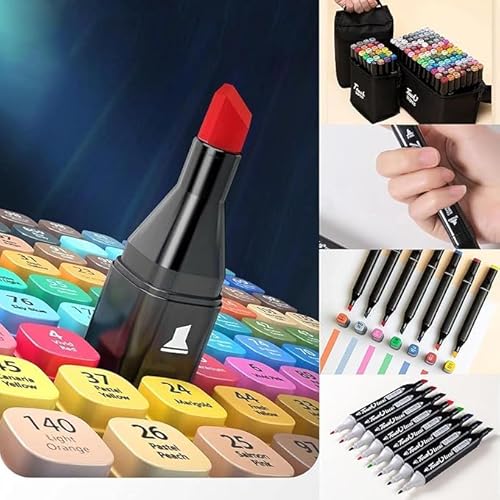 36 Marcadores Coloridos com Ponta Dupla - Canetas Artísticas à Base de Álcool, Canetinhas, para Estu