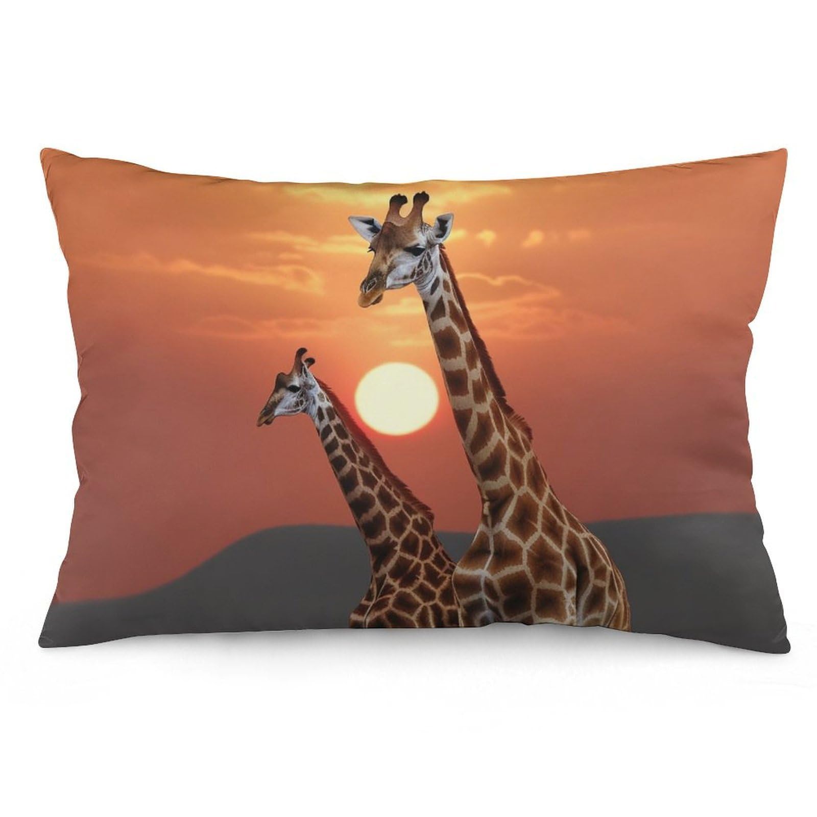 NTVOWPZO 2 Pack Decoration Throw Pillow Covers 16 "x24 Pillowcases Covers Giraffe at Sunset Pillowcases Modern Farmhouse Home Decor Sofa Cushions Covers for Couch Bed Living Room