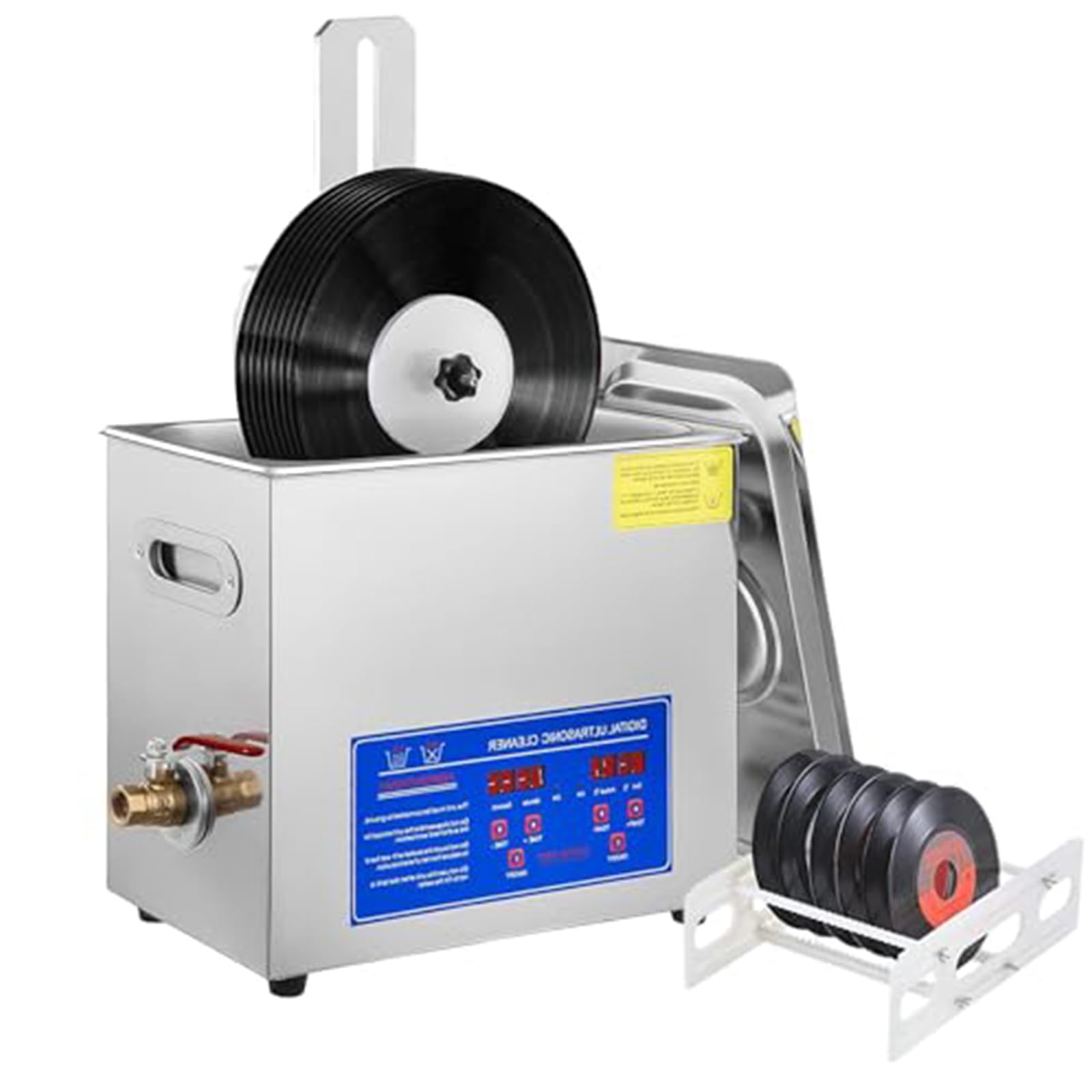 Macchina Per La Pulizia Di Dischi In Vinile Ad Ultrasuoni, Sistema Di Pulizia Di 8 Dischi Con Pulizia Automatica A Doppia Faccia, Timer Da 0-30 Minuti, Per Dischi Da 7 Pollici/12 Pollici, Senza Danneg