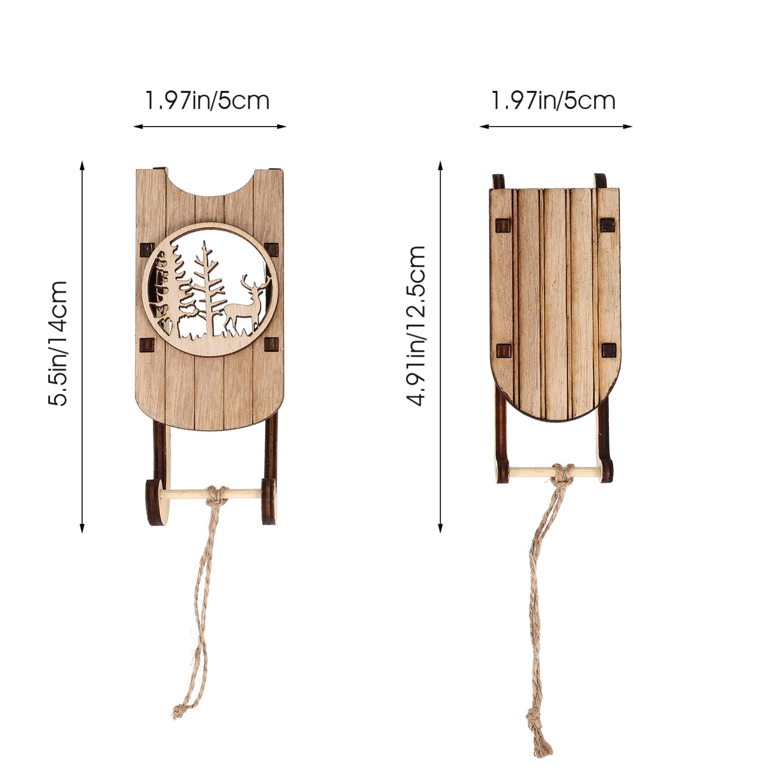 36 STK Holzschlitten Ornament Mini-Schlitten-Ornamente Mini-Schlittenmodell Geschenkdekorationen weihnachtsdeko weihnachtsbasteln Weihnachtsschlitten aus Holz Tischdekoration Lurrose