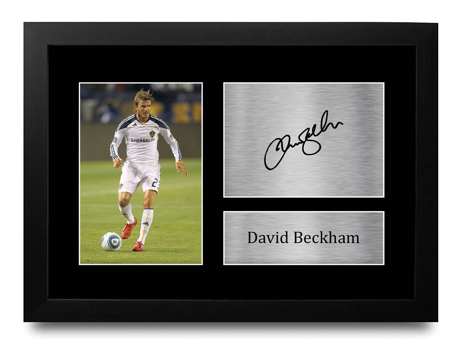 HWC Trading FR A4 David Beckham LA Galaxy Gifts Printed Signed Autograph Picture for Football Fans and Supporters - A4 Framed