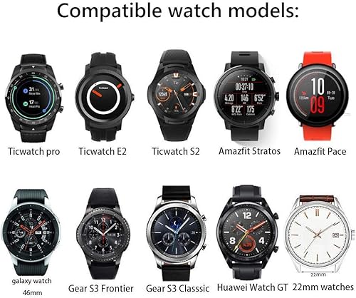 Miniatura 6 de Correa para Gear S3 (1.811in, silicona suave, 0.866in, repuesto para reloj inteligente Samsung Gear S3 FrontierS3 ClassicGalaxy Watch 1.811in, Moto