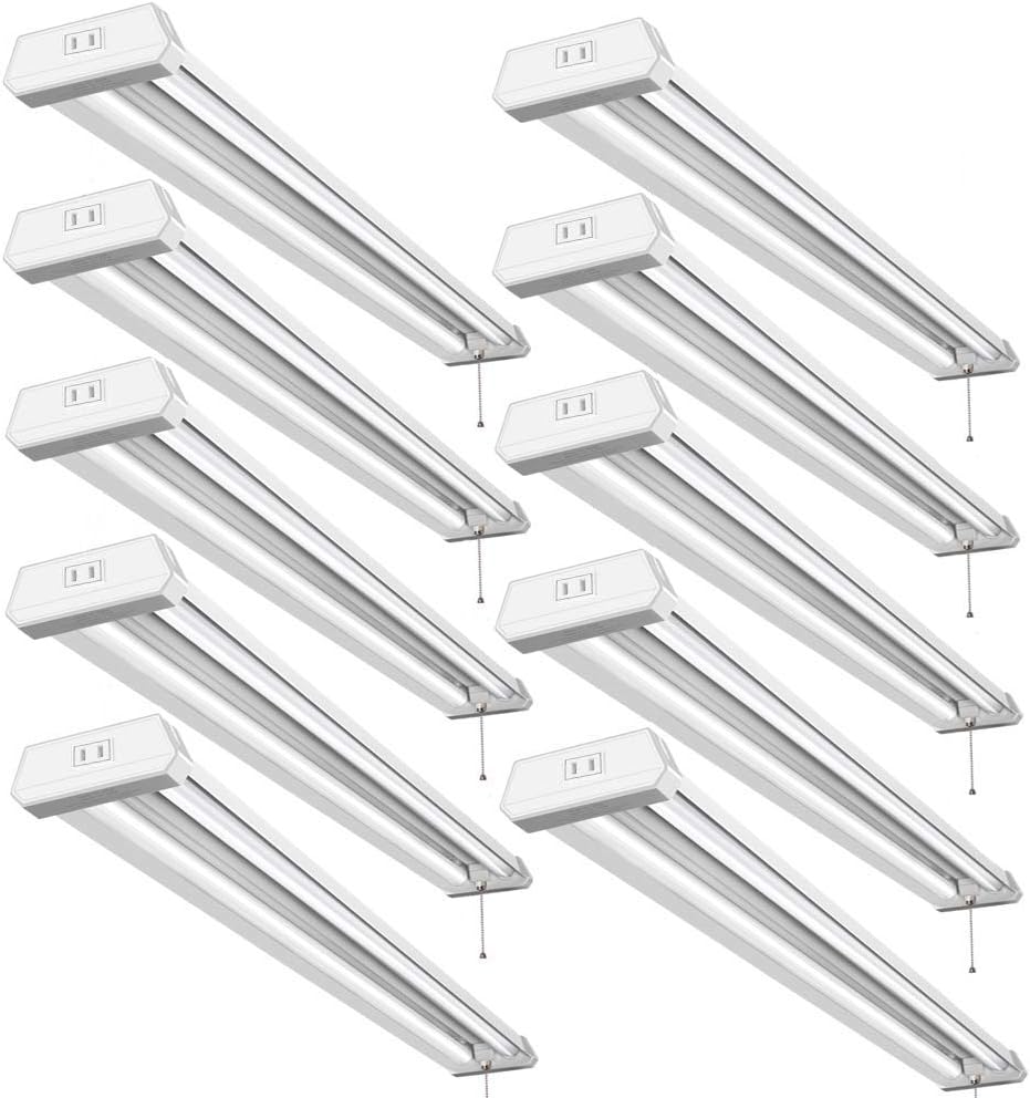 42W Linkable LED Shop Light for garage BBOUNDER 48 Inch 4FT 5000K LED Work Shop Light LED Utility Shop Light Ceiling Fixture (10 Pack)
