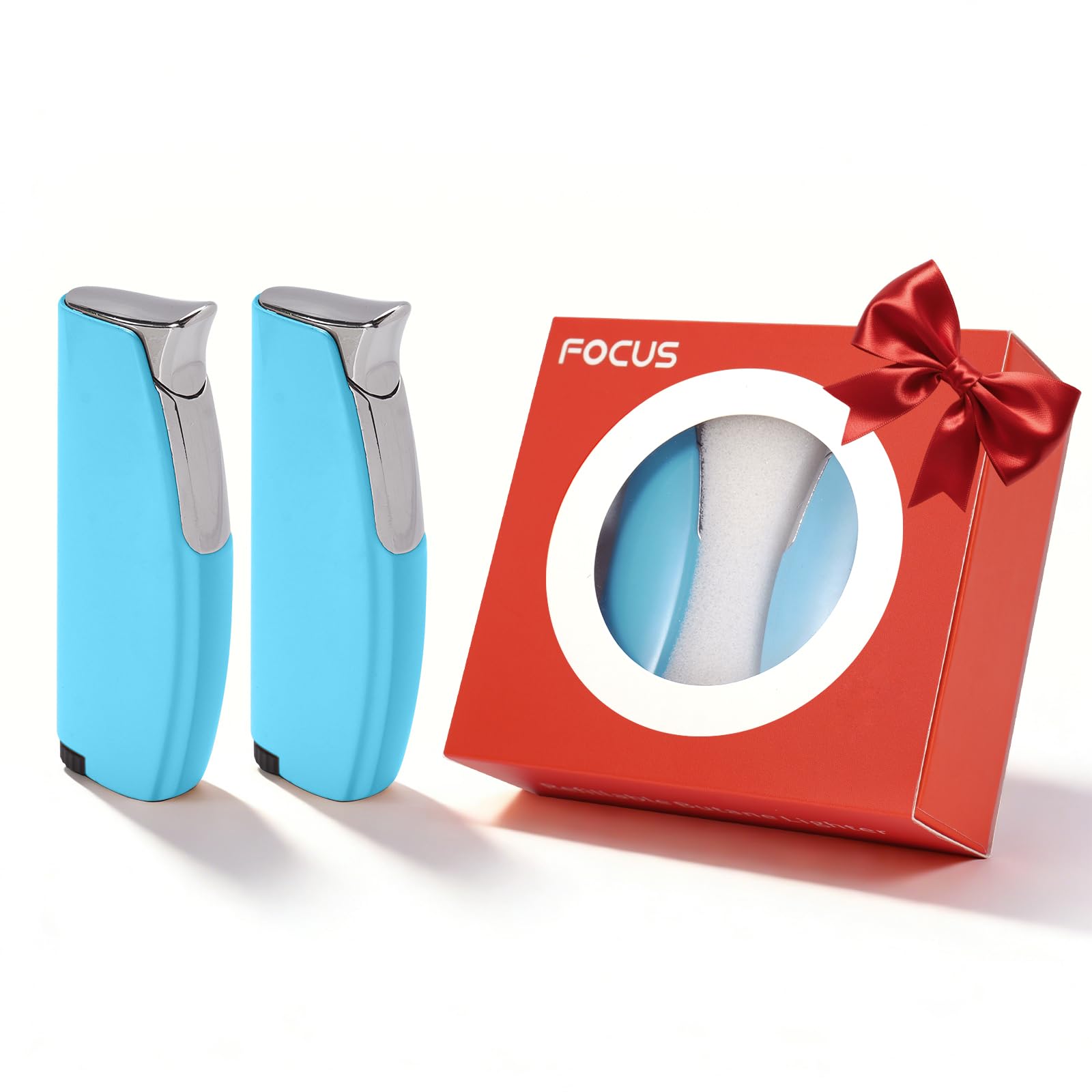 Photo 1 of 2 Pack Torch Lighter Butane Lighter,Refillable Mini Lighter for Candles Fireworks,Gifts for Friends Or Family Members(NO PREFILLED) (Blue)