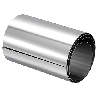 uxcell 304 Stainless Steel Foil Roll,0.5mm x 100mm x 1M Polished Finish Metal Strip Plate Sheet for Crafts, Electronic Equipment, Silver Tone