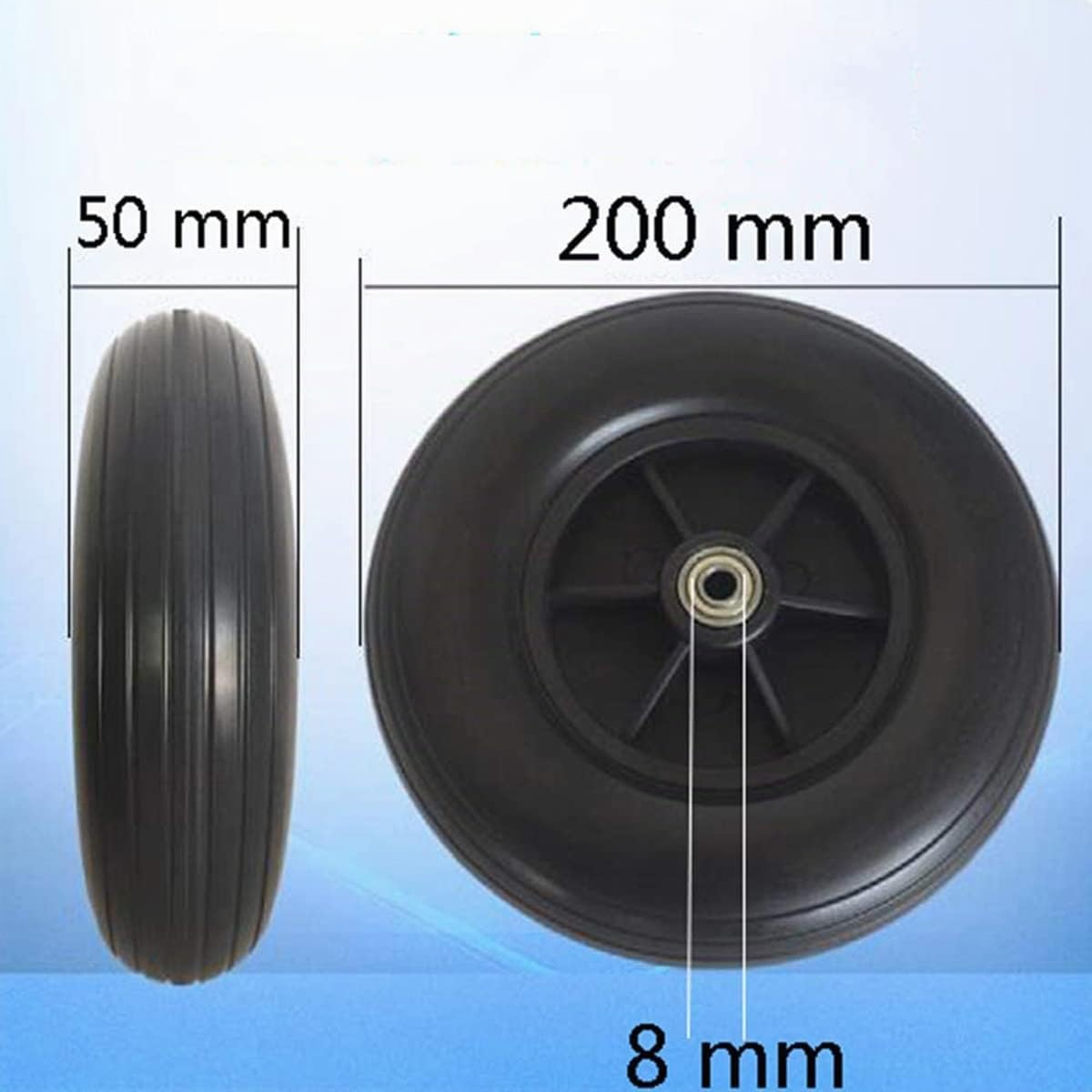 Paquete De 2 Ruedas Giratorias para Silla De Ruedas, Neumático Sólido De PU, Resistente, Antidesgaste, para Reemplazo De Rueda De Silla De Ruedas Eléctrica, 200 X 50 Mm