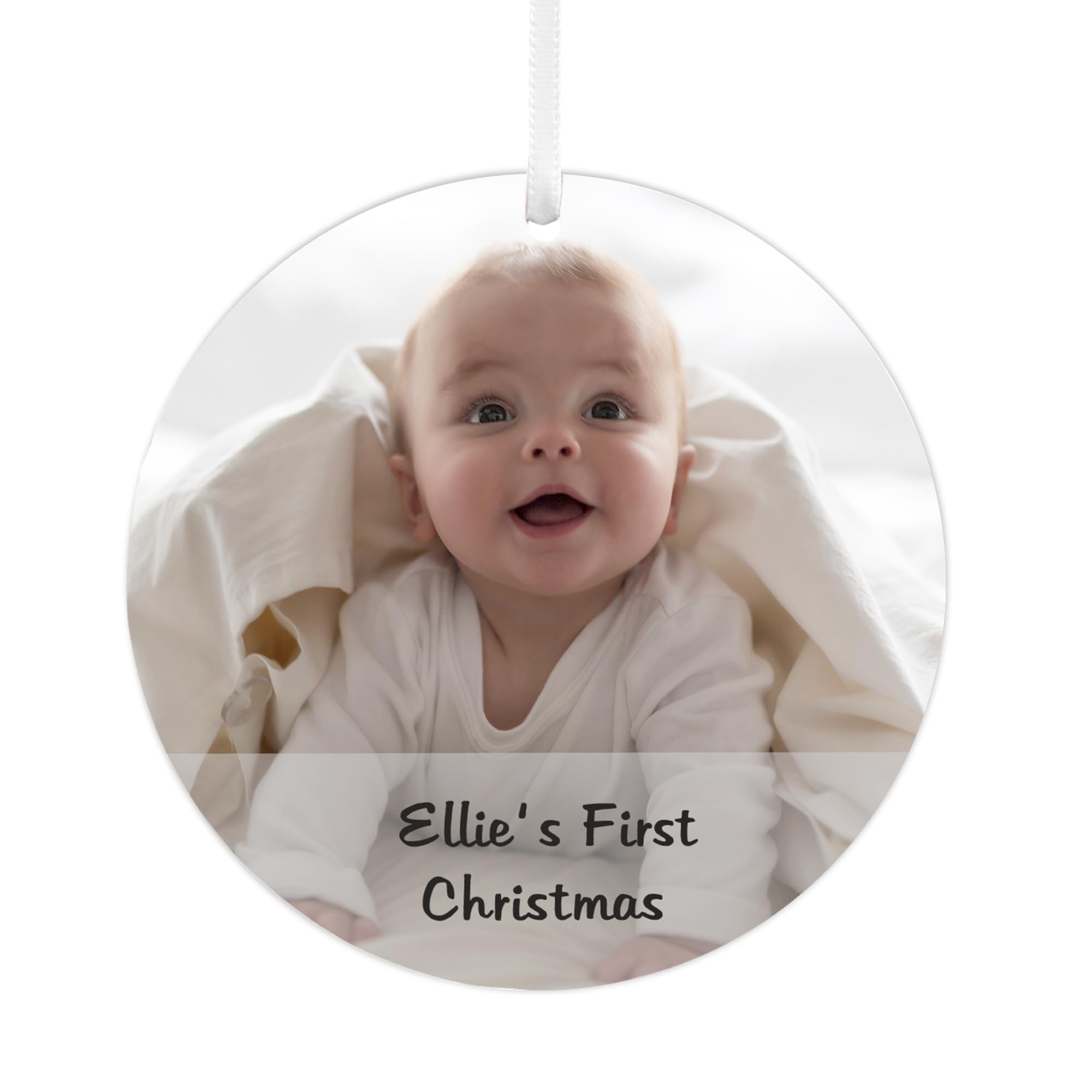 Let's Make Memories Personalized Christmas Ornament - 2024 Photo Ornament - Christmas Decor - for Families - for Couples - for Friends - Upload Your Photo - Round w/Text