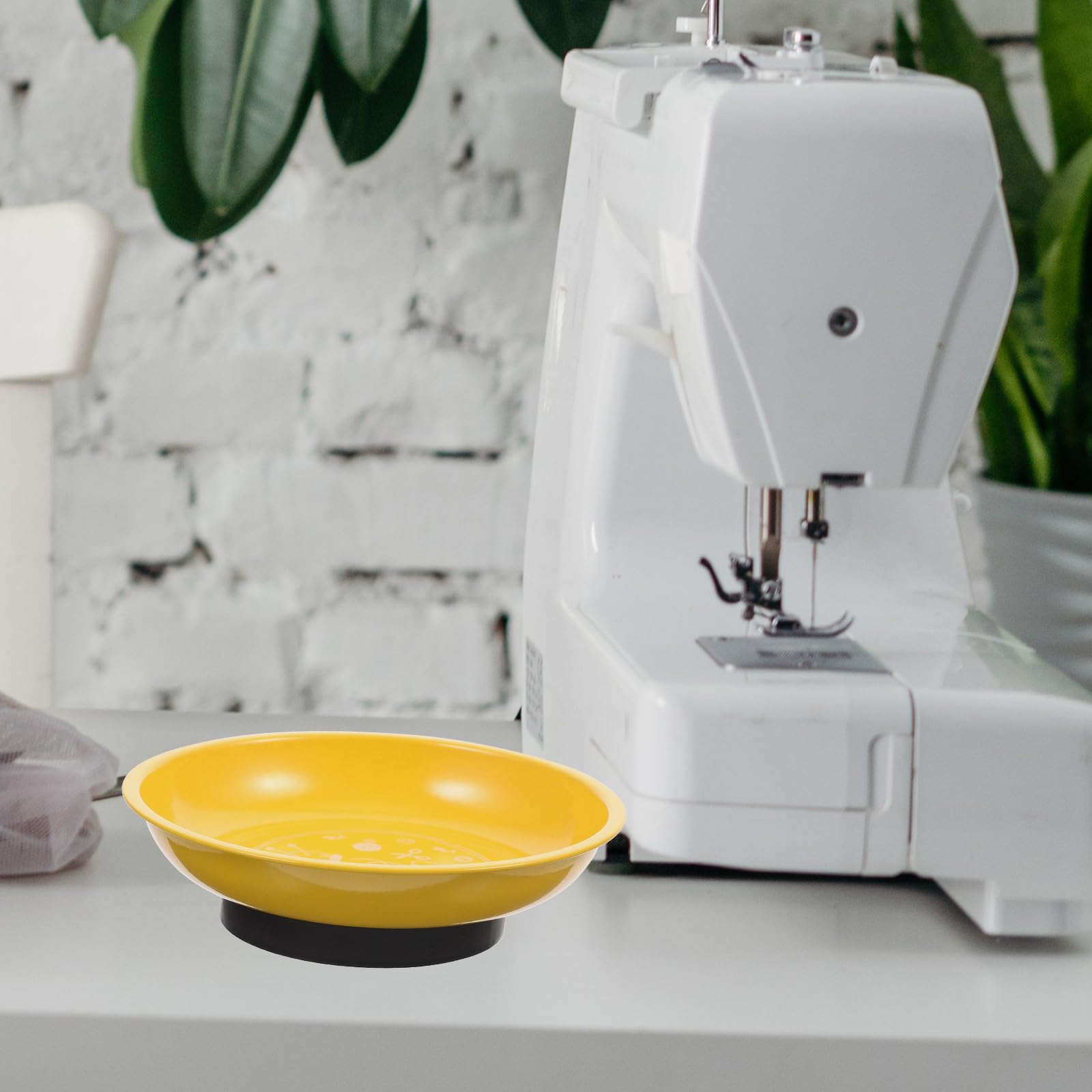 Healvian Porta Agujas Magnético Amarillo para Bordado Acero Inoxidable y Forma de Cuenco, Organizador Práctico para DIY y Manualidades de Costura