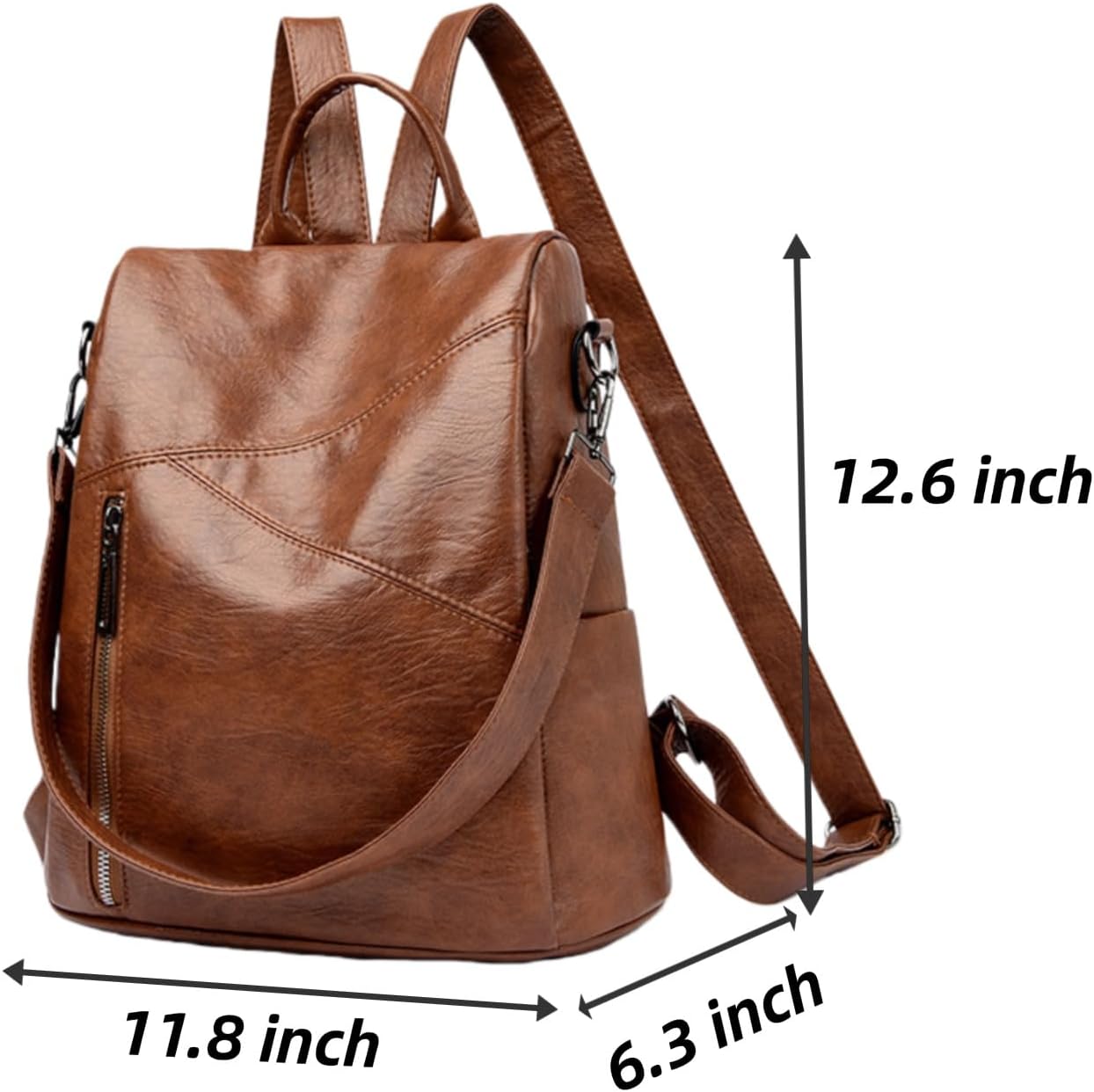 YUNZLAN Mini Backpack Purse for Women Large Capacity PU Leather Shoulder Bags Fashion Light Daypack for Work Travel Gift Date (Brown)