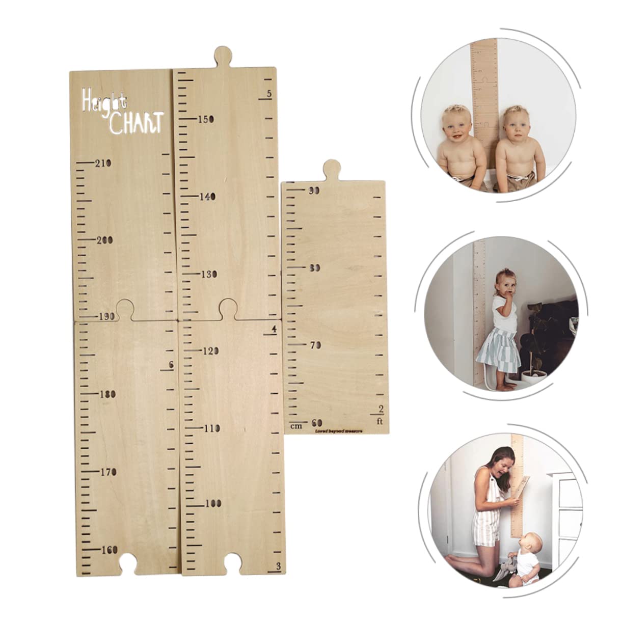 Wall-Mounted Wooden Height Chart for - Accurate Measurement Ruler for Children - Kid's Growth Tracker - for Bedroom Wall Decor - Image 4