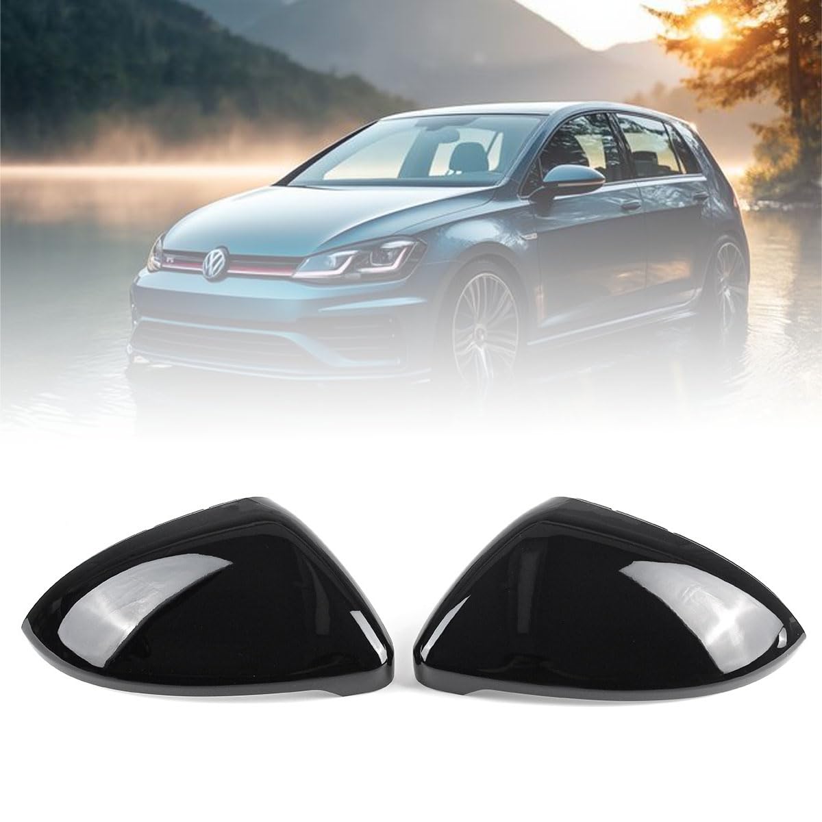 Coperture per specchietti retrovisori, 1 coppia di coperture per specchietti retrovisori compatibili con VW Golf 7 Mk7 7.5 GTD R E-Golf GTI
