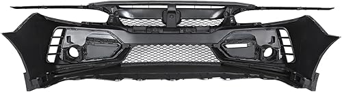 Miniatura 4 de PENSUN Cubierta de parachoques delantero tipo R estilo parrilla delantera con borde delantero para Honda Civic Sedan Coupe 2016-2021