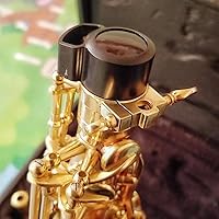 Vista 2 de Tapones de plástico para saxofón alto, 2 unidades, protectores de llave de cuello doblado, piezas de repuesto universales para saxofones soprano