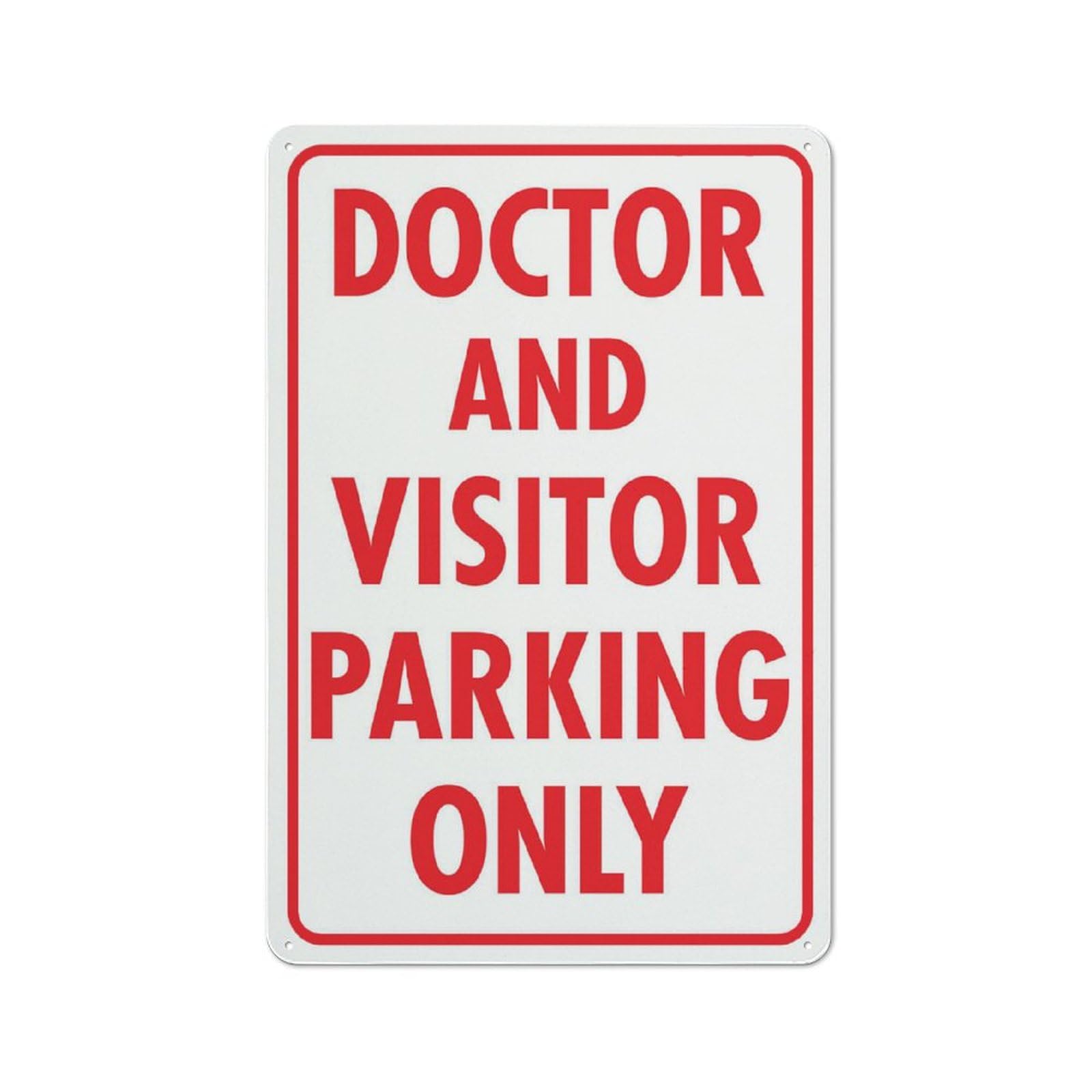 Doctor And Visitor Parking Only Sign Outdoor Metal Sign - 12 X 8 Metal Signs For Business, Workplace, Office, Home, Delivery Signs, Road Signs, Garden Signs