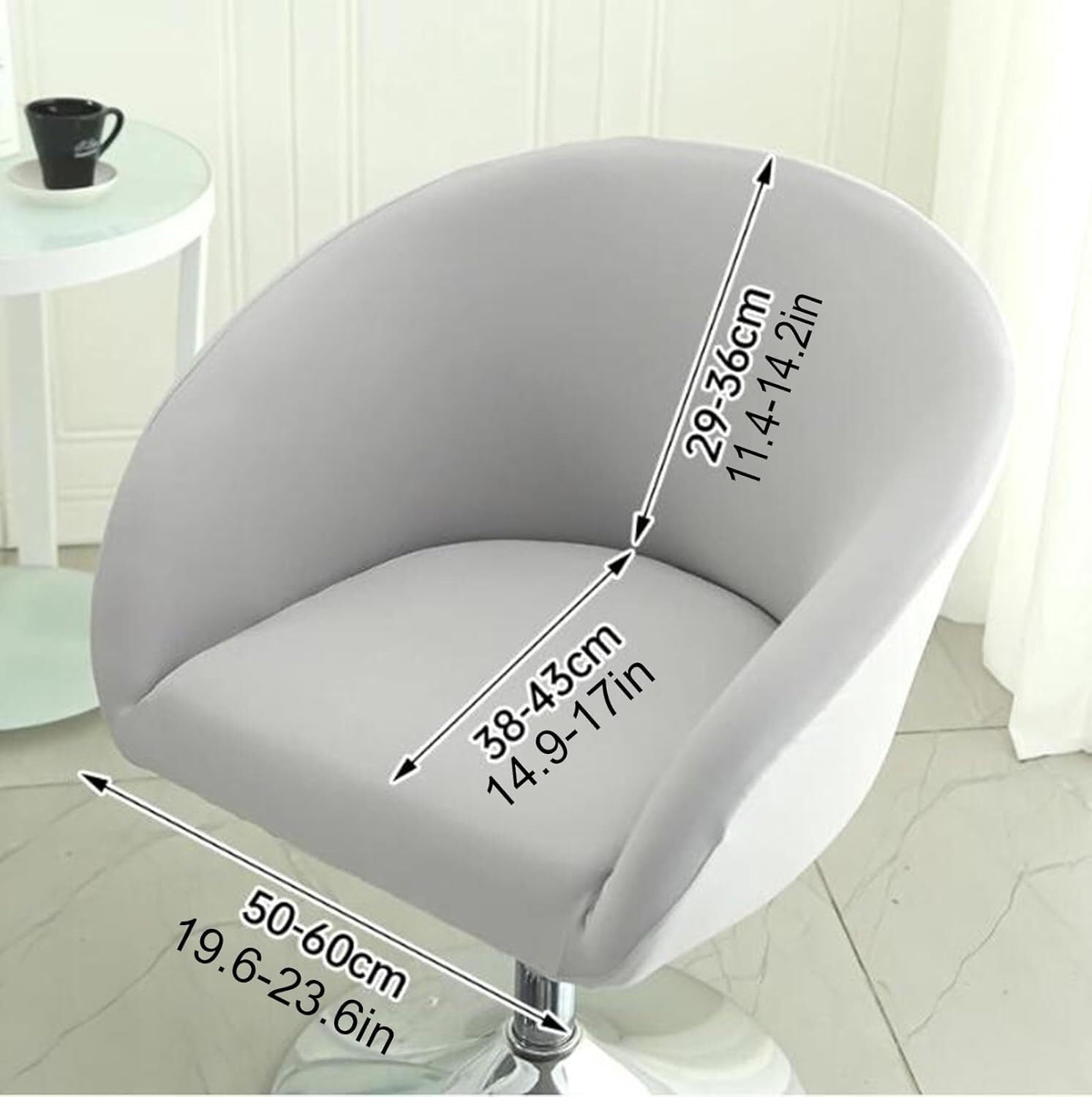 JACOJE Curved Bar Swivel Dining Chair Covers Slipcover with Armrest Back Set of 4/2/1 Stretch Bar Chair Slipcovers Bar Stool Cover Swivel Chair Protector for Counter Kitchen Dining Room(H24,2PCS)