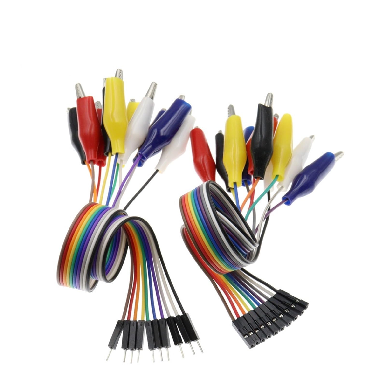 TSIOHKBS 20MM 30MM 10Pin Double-end Clips Jump Wire Male Female Clip Test Lead Jumper Wire Line Cable DIY Connection (Male Head 2CM)