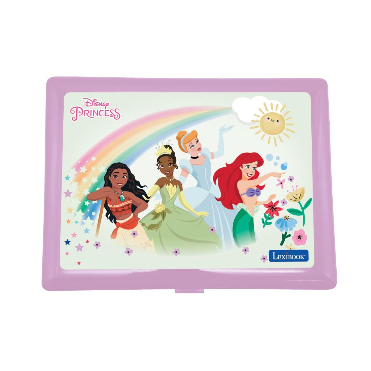 Lexibook Ordinateur Portable Éducatif Bilingue Disney Princesses 170 Activités Écran 6.7" Anglais/Français Rose JC599DPi1
