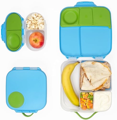 b.box Paquete de 3 unidades de almuerzo y merienda para niños, incluye lonchera Bento ligera a juego, mini lonchera y caja de refrigerios Material