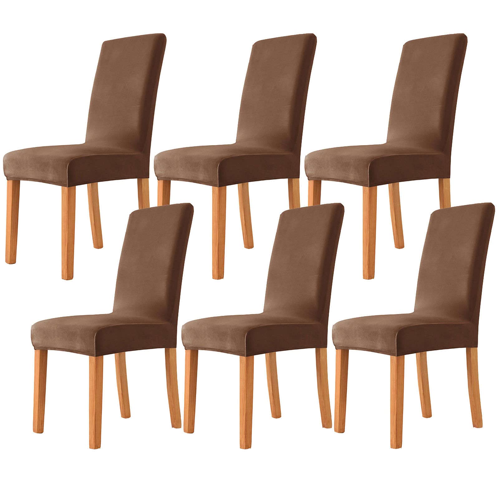 Velours Housse de Chaise 6 Pièces