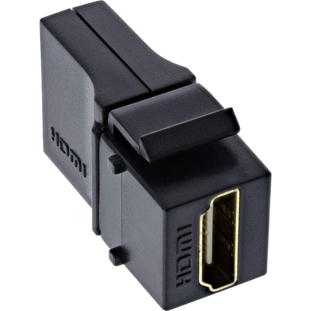 InLine 76202N HDMI Keystone Snap-in Socket 4K / 60Hz HDMI A Female/Female Angled Black
