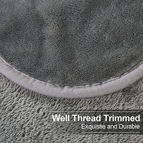 Image of EASELAND Soft Queen Size Blanket All Season Warm Fuzzy Microplush Lightweight Thermal Fleece Blankets for Couch Bed Sofa,90x90 Inches,Gray