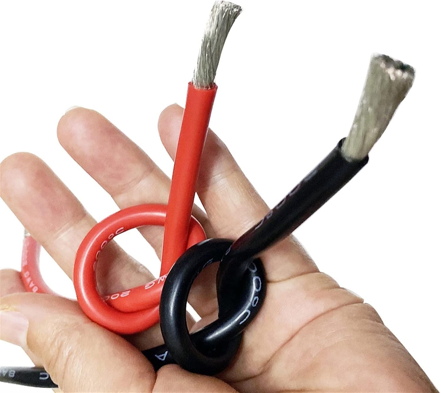 Rallonge enroulée, Câble Souple résistant à la Chaleur de 50cm, 8awg, Fil Silicone Froid Haute température 200 degrés, Couleur Rouge Noir Bleu, électronique du Sol(Blue Wire)