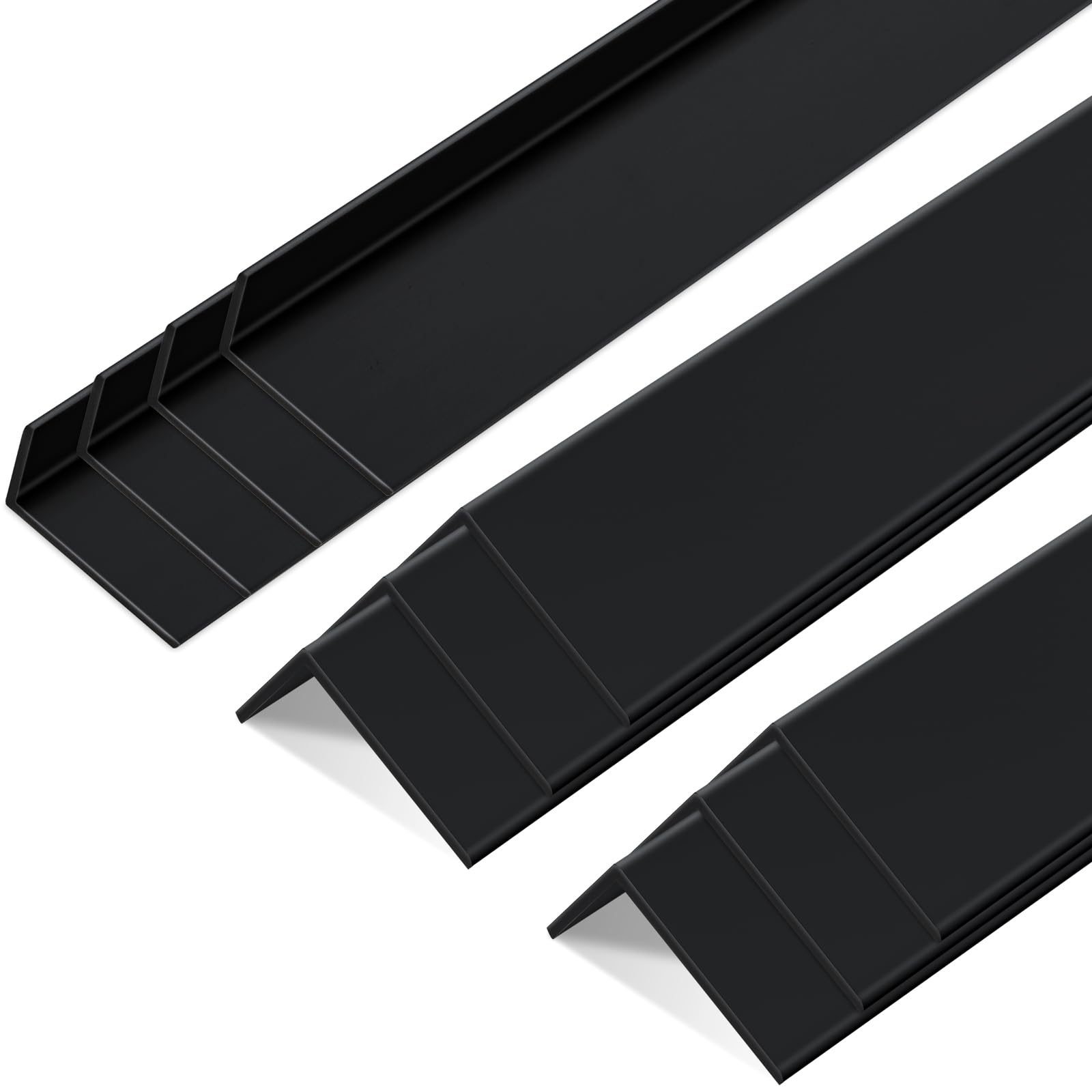 Sasylvia 10 Pcs Wall Corner Guard, 1 X 1/2 X 36 Inches, Black, Vinyl