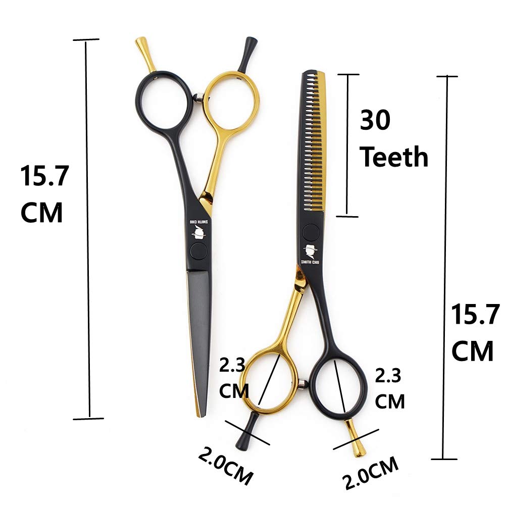 Haarschere Für Friseure & Zuhause, 5,5 Zoll / 14 Cm, Rostfrei, Mikroverzahnt – Präzises Schneiden, Inkl. Etui