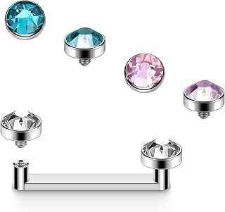 XUU 14G Surface Piercing Jewelry Titanium Flat Staple Bar Set