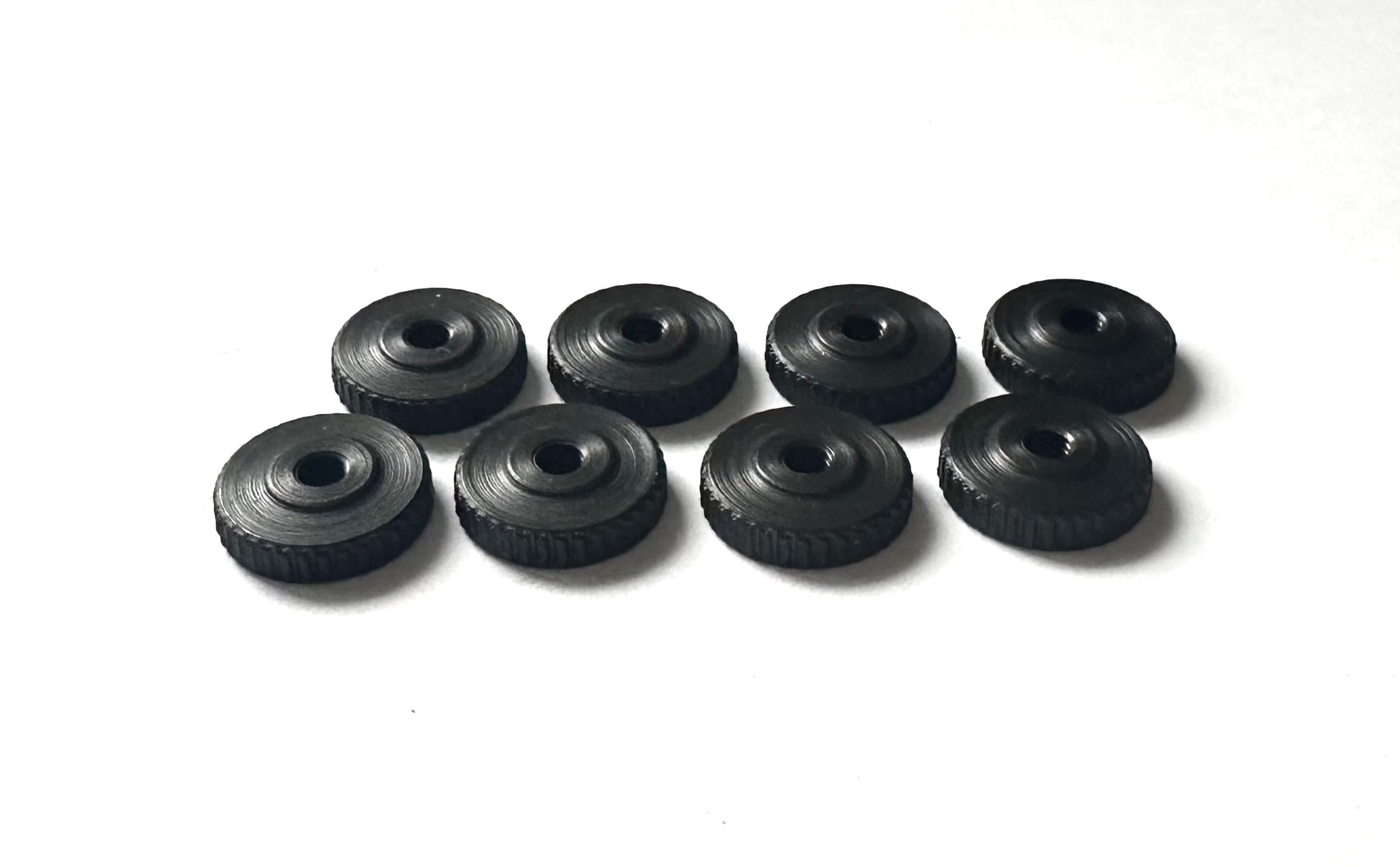 PrecisionGeek - Knurled Nuts/Knurled Wheel - Locking Nut - Adapter Flat - Oxidized Steel M4 X 13mm, 16mm Diameter DIN 466 Shoulder (Set Of 4