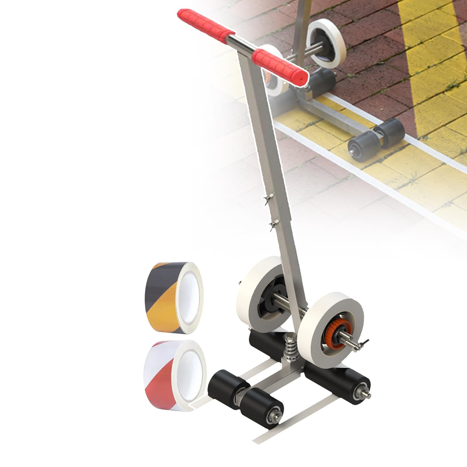 GLETSF Manual Floor Tape Machine, Manual Line Drawing Machine, Tape Pasting Machine, for Line Marking/Spray Painting, Set,Set