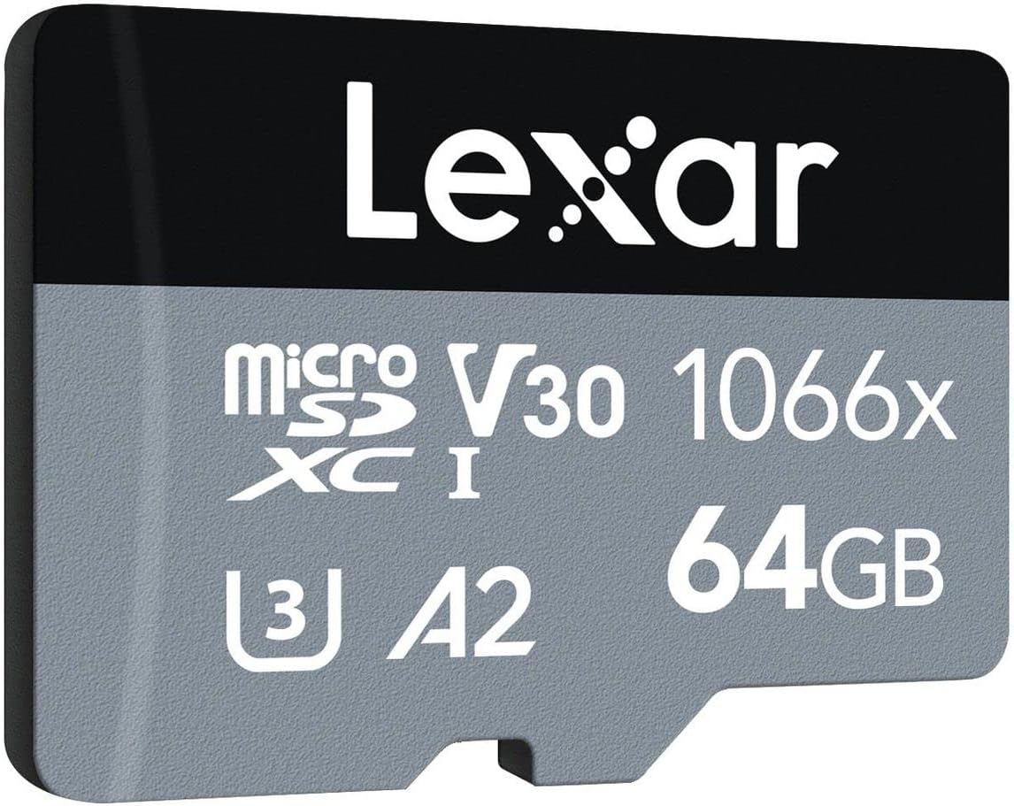 Lexar Professional 1066x Micro SDXC Silver Series UHS-I Memory Card with SD Adaptor 160MBPS, 64GB Capacity