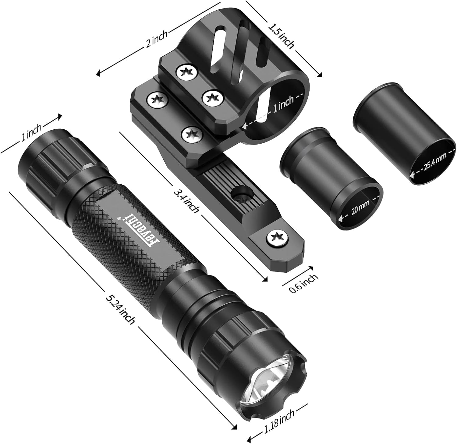 Feyachi FL34 Lampe de poche LED 1500 lumens extrêmement lumineuse IPX7 étanche pour camping, pêche, urgence, extérieur