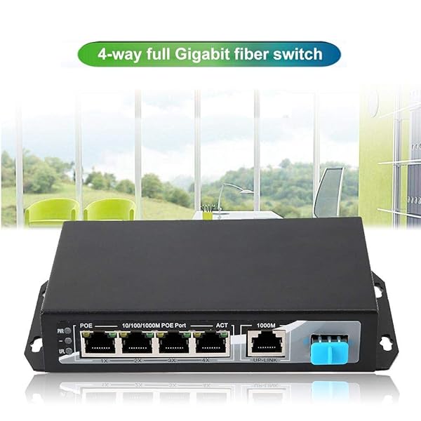 Convertitore di fibra ottica con interruttore Ethernetcustodia in metallo Gigabit a 4 porte Switch Ethernet 101001000Mbps Rj45 adattivo con custodia in metallo resistente2 moduli ottici Sfp