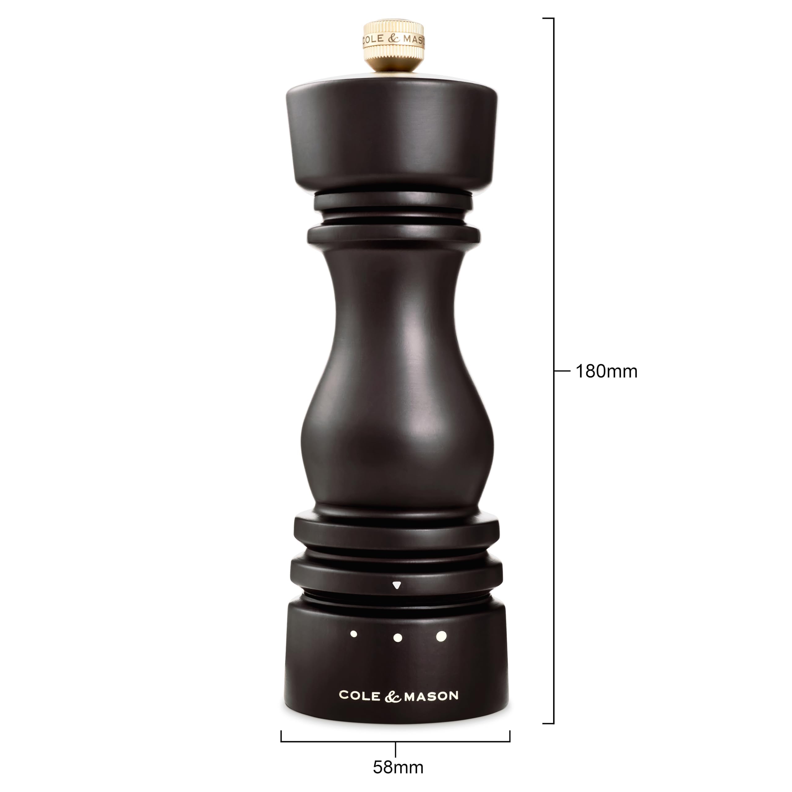 Cole & Mason London Salz und Pfeffermühlen Geschenkset Holz 18 cm, Keramikmahlwerk, Einstellbarem Mahlgrad, Precision+ Carbon-Mechanismus, Manuelle Gewürzmühle, Schokolade Buchenholz