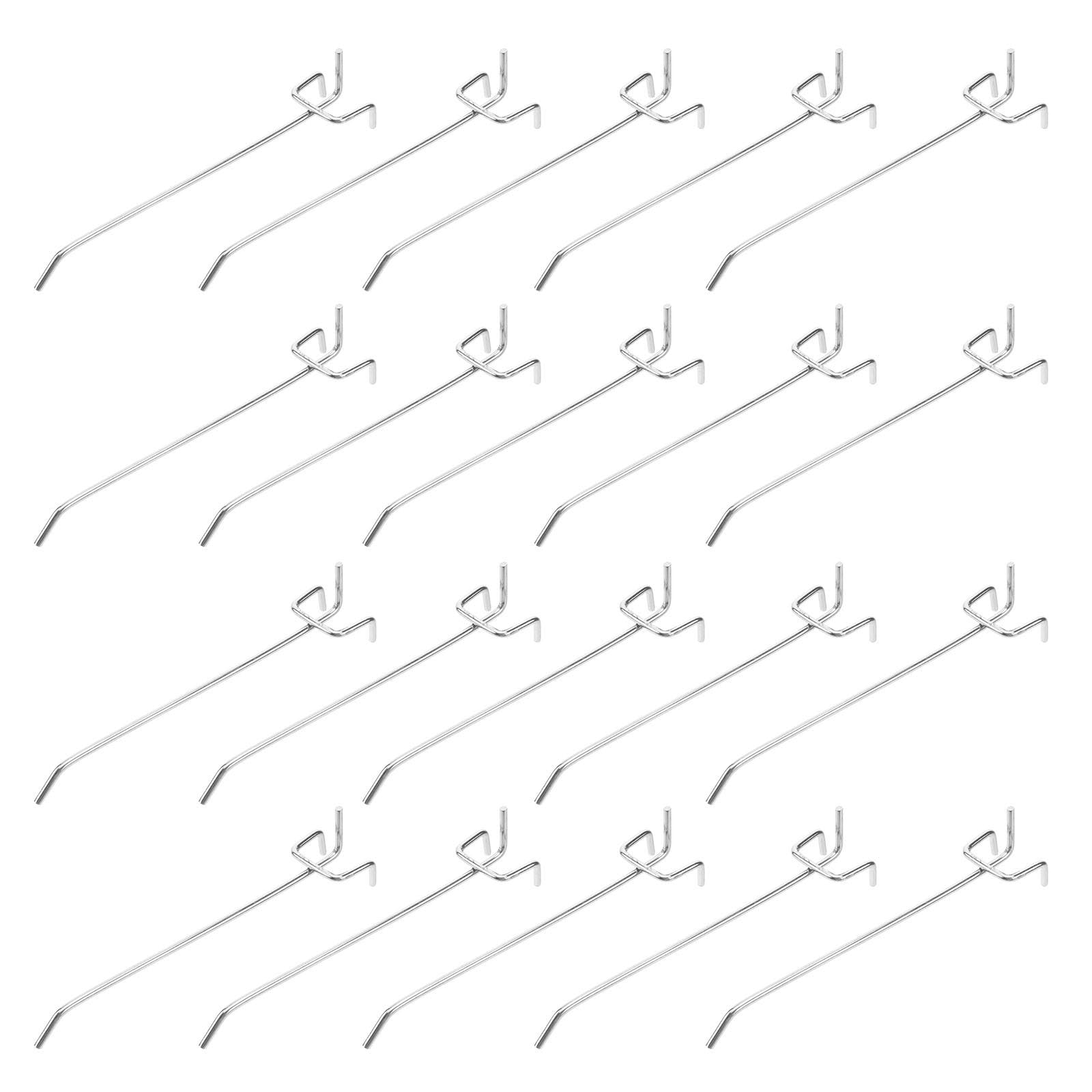 Crochets pour panneaux perforés en fer argentés, lot de 50 pièces, support de vêtements maison